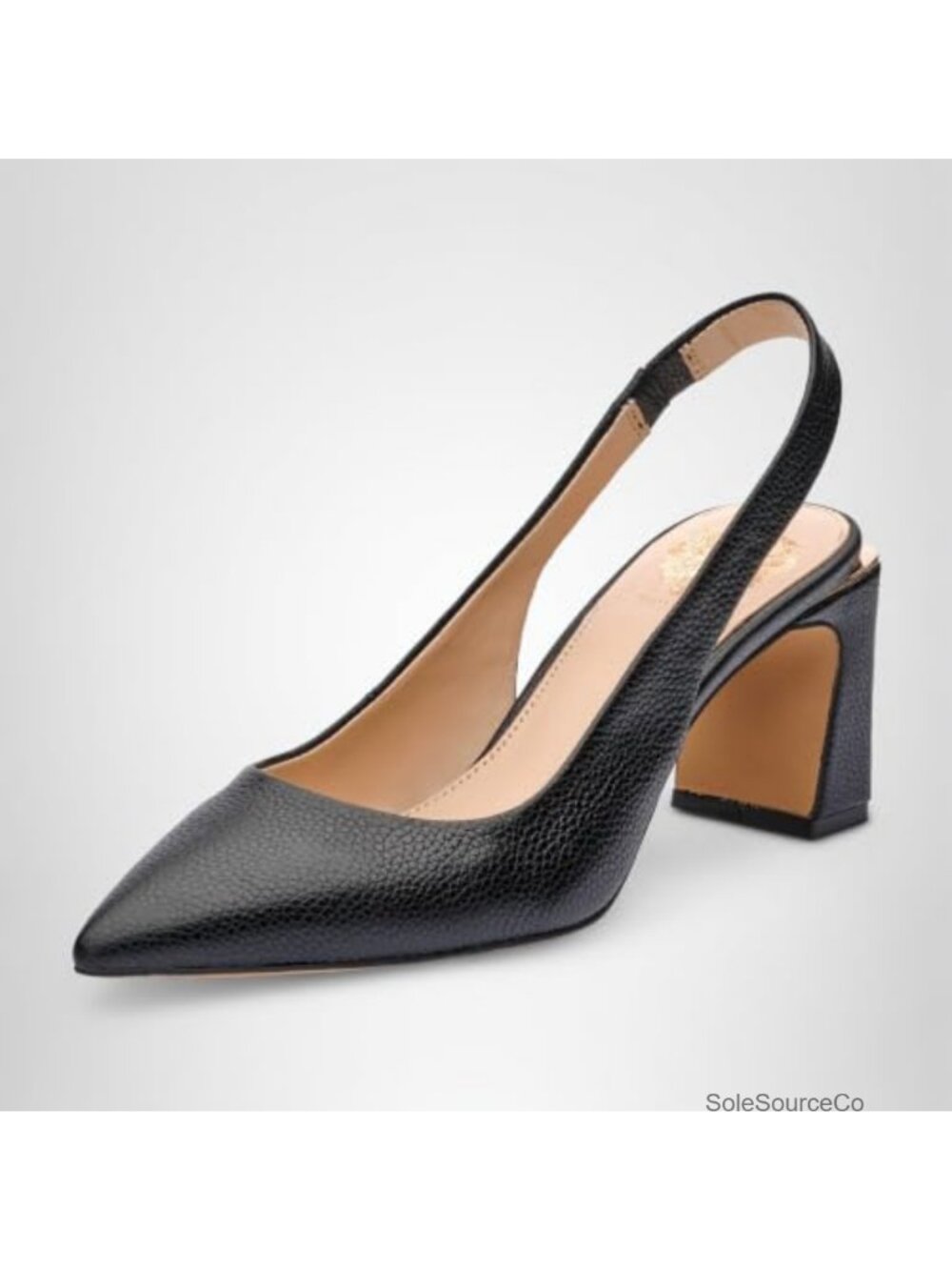 Vince Camuto Hamden Slingback Pump Women's Pointed Toe Block Heel Leather